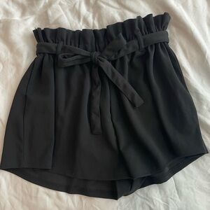 Black Women's Paperbag Waist Shorts